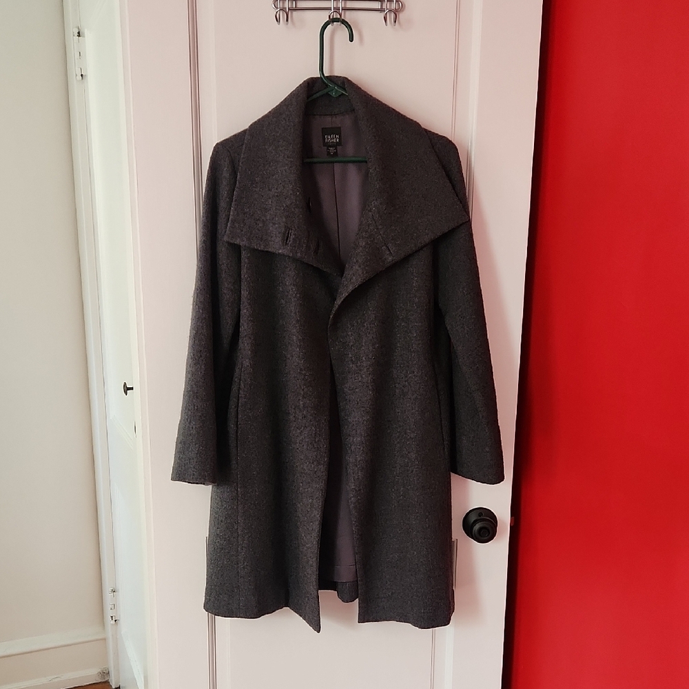 Eileen Fisher Charcoal Wool Blend Jacket